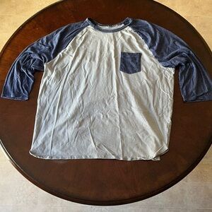Men's Blue and Gray Raglan Shirt